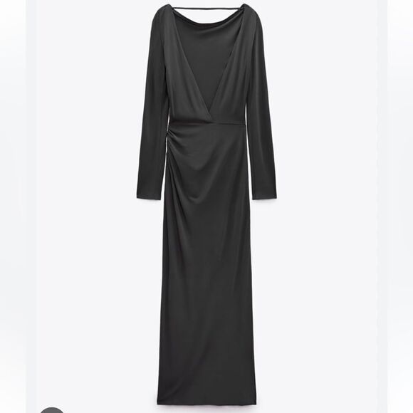 ZARA LIMITED EDITION DRAPED DRESS GREY XS NWT - Picture 1 of 9